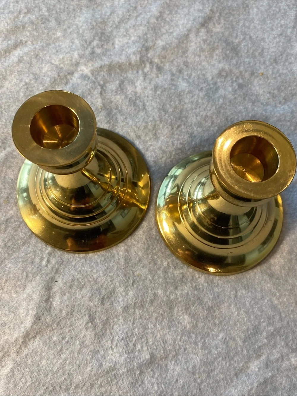 Brass Pair of Gold Candle Holders - Classic Home Accent